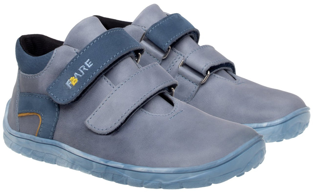 Fare Bare Kids Bergenky Junior Blue - Botines barefoot impermeables infantiles azules
