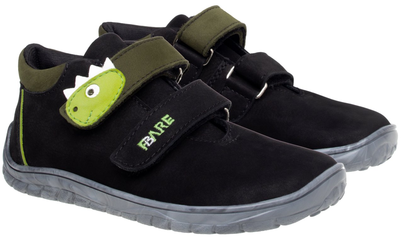 Fare Bare Kids Bergenky Junior Black - Botines barefoot impermeables infantiles negros