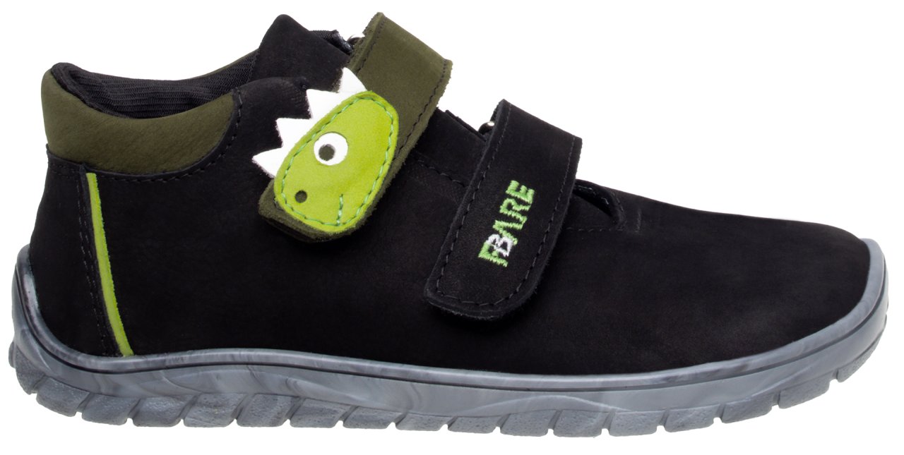 Fare Bare Kids Bergenky Junior Black - Botines barefoot impermeables infantiles negros