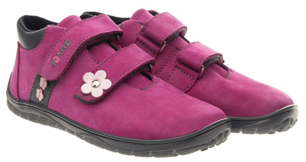 Fare Bare Kids Bergenky Junior Pink - Botines barefoot impermeables infantiles rosas