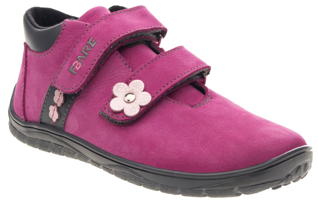 Fare Bare Kids Bergenky Junior Pink - Botines barefoot impermeables infantiles rosas