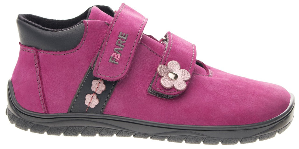 Fare Bare Kids Bergenky Junior Pink - Botines barefoot impermeables infantiles rosas