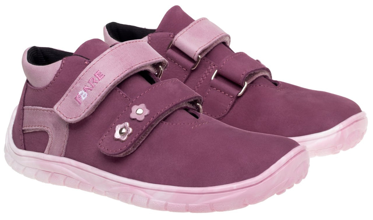 Fare Bare Kids Bergenky Junior Pink White - Botines barefoot impermeables infantiles rosas