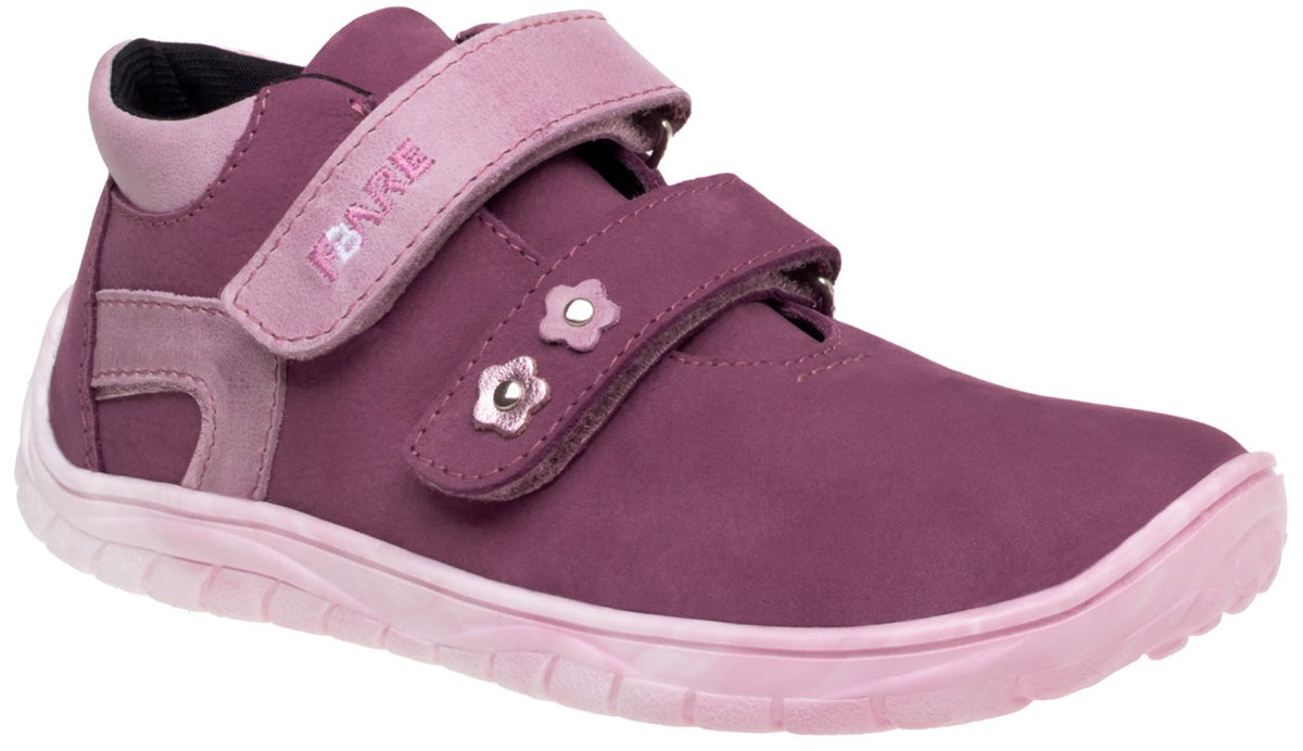 Fare Bare Kids Bergenky Junior Pink White - Botines barefoot impermeables infantiles rosas
