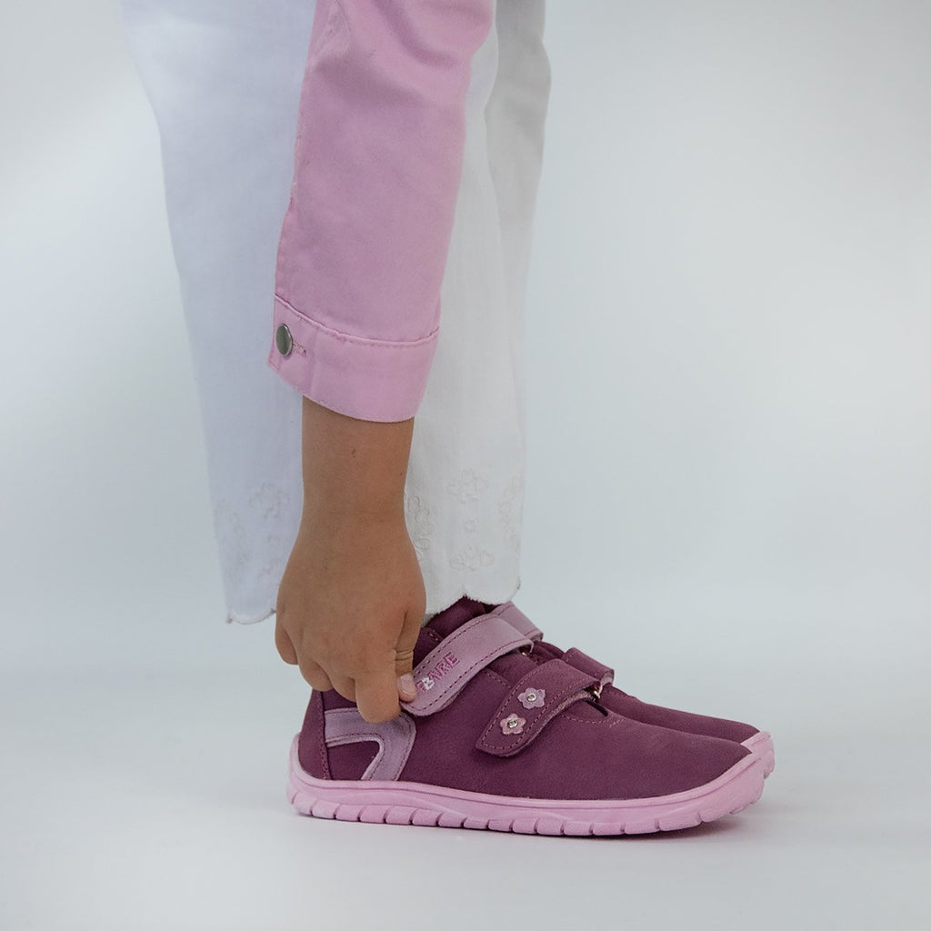 Fare Bare Kids Bergenky Junior Pink White - Botines barefoot impermeables infantiles rosas