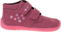 Fare Bare Kids Holeby Burgundy - Botines barefoot infantiles otoñales de cuero rosas