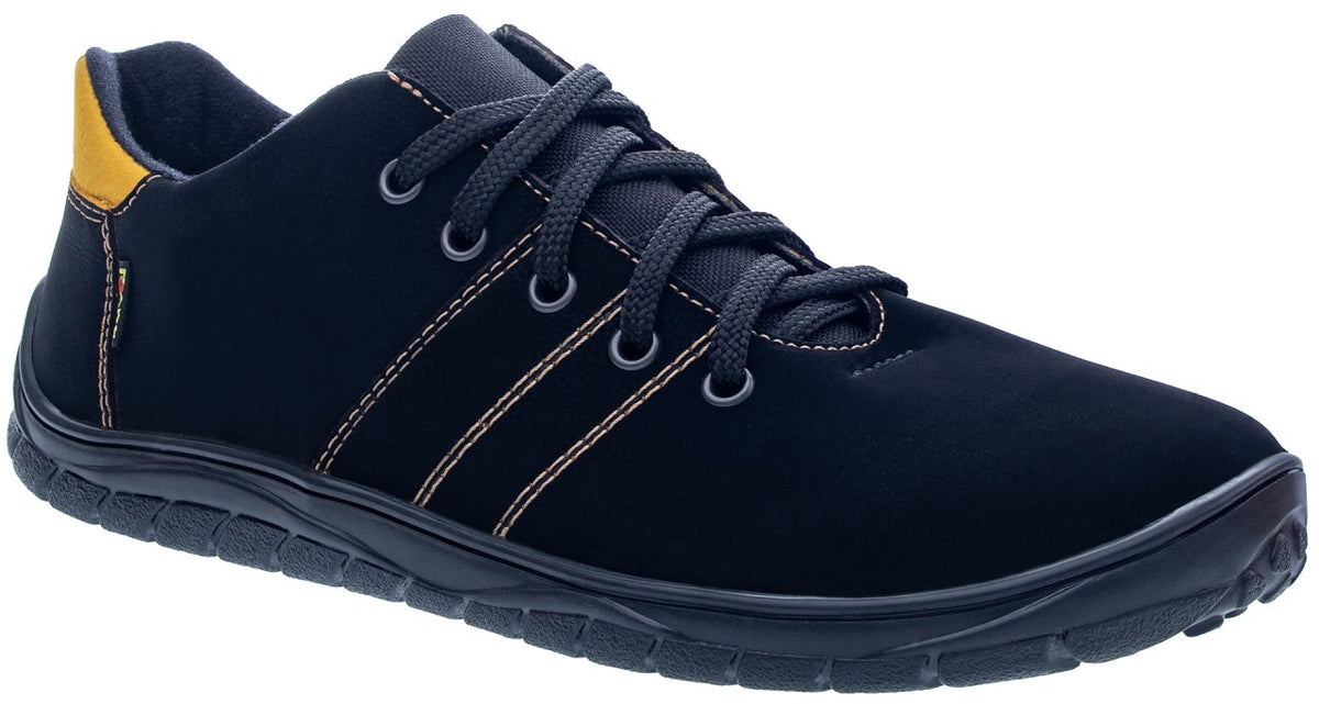 Fare Bare Hikersky Black Orange - Zapatillas barefoot impermeables para senderismo unisex negras