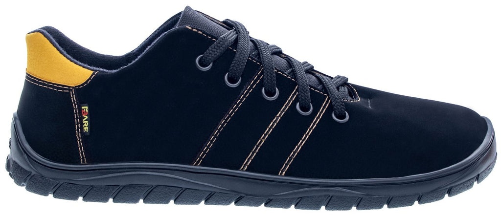 Fare Bare Hikersky Black Orange - Zapatillas barefoot impermeables para senderismo unisex negras