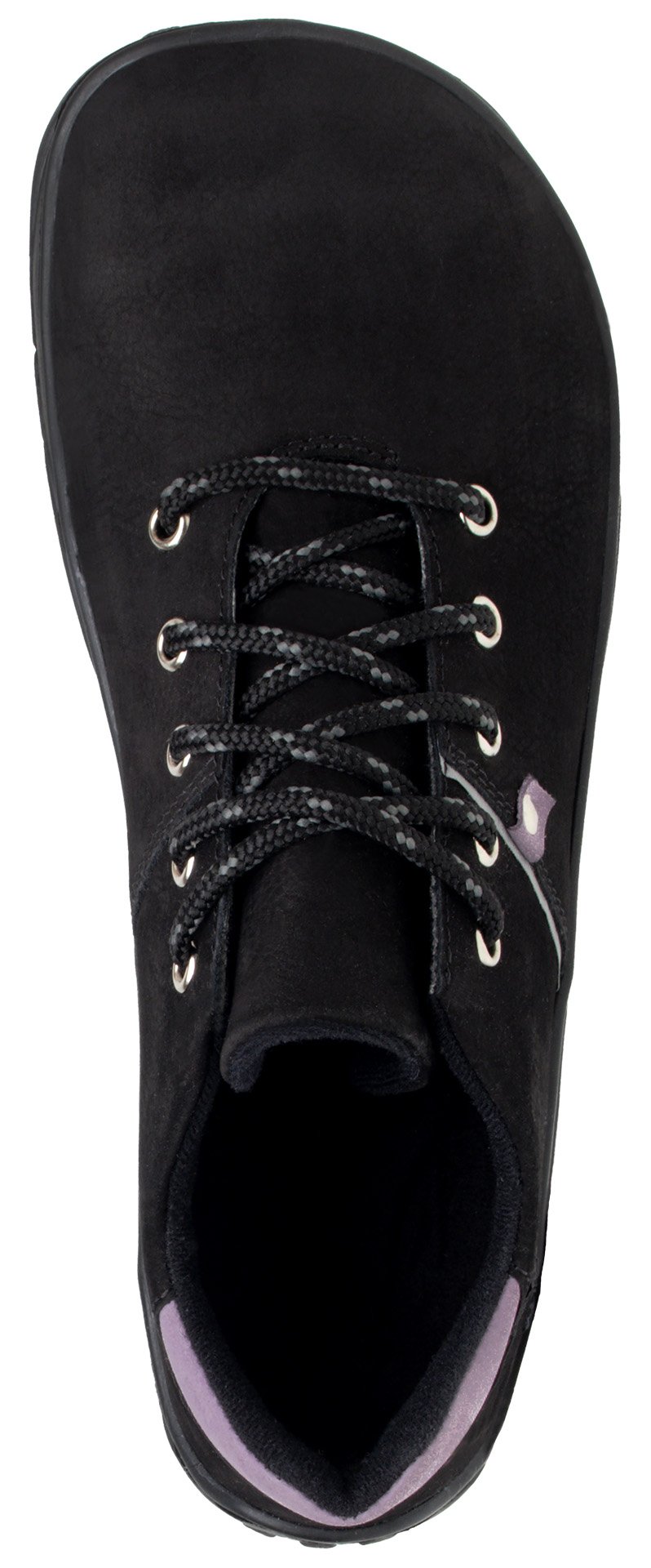 Fare Bare Hikersky Black Lillac - Zapatillas barefoot impermeables para senderismo unisex negras