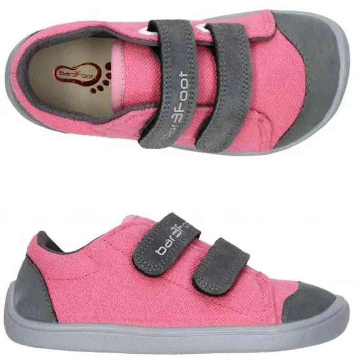 Bar3foot - Elf Denver Natural 3BE29/14 - Zapatillas barefoot infantiles gris y rosa