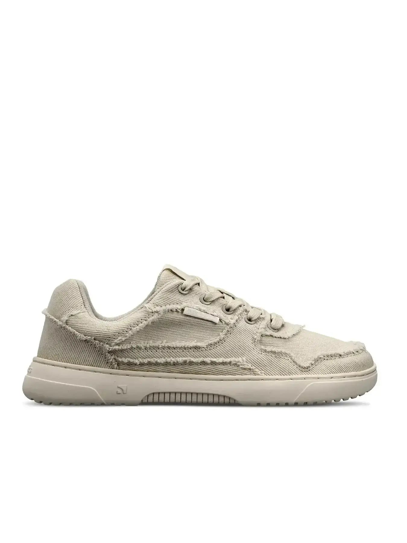Barebarics - Zing Cream White Denim - Zapatillas barefoot unisex beige de tela vaquera