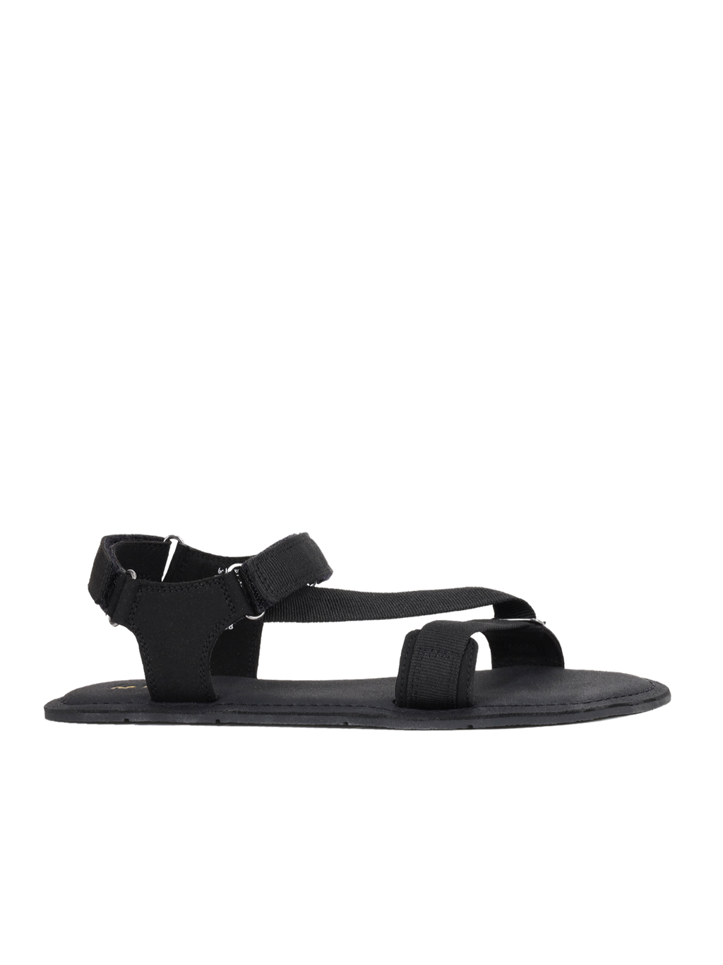 Sandalias barefoot Be Lenka Flexi 2.0 negras con tiras ajustables y suela fina.