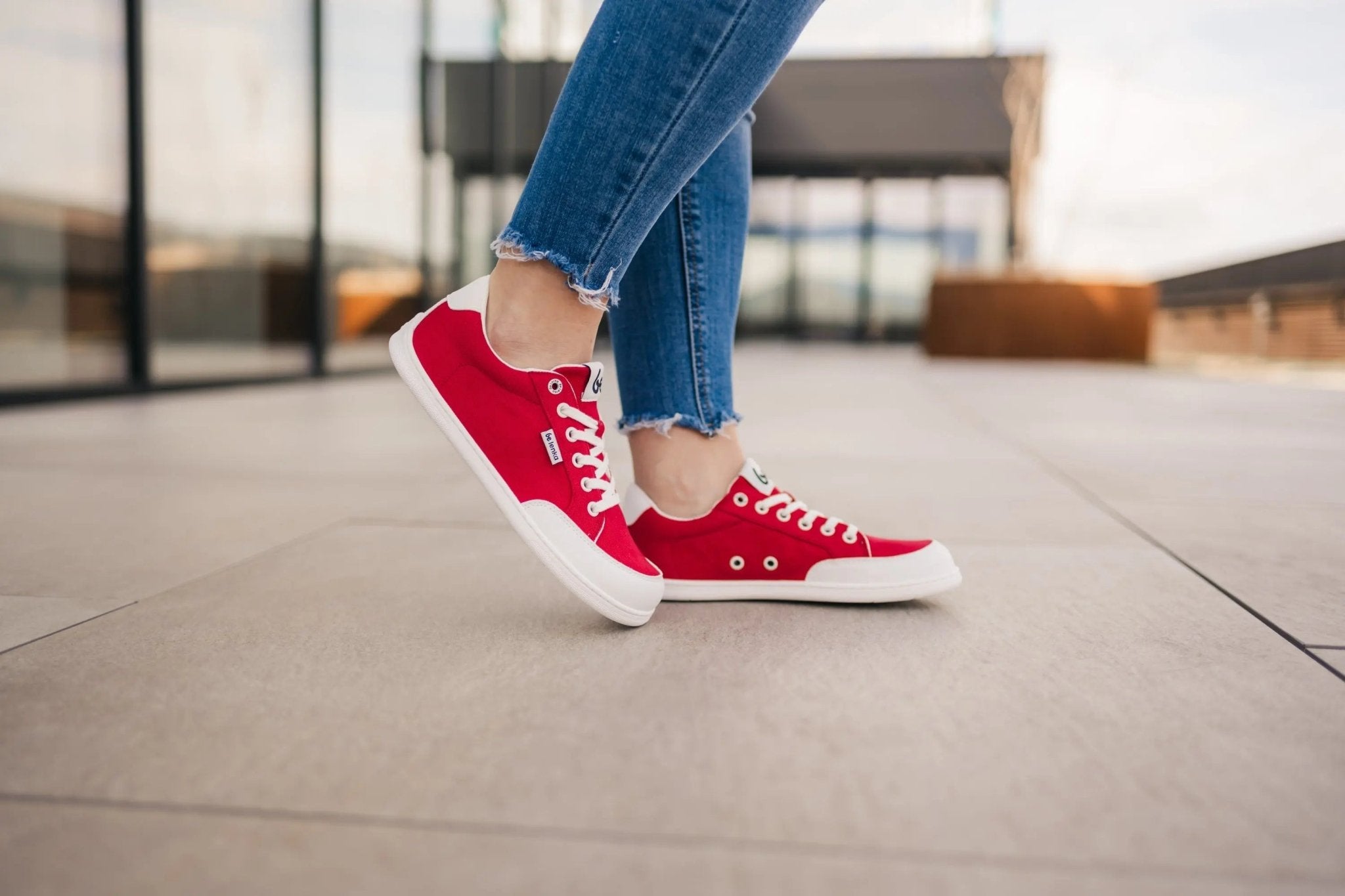 Be Lenka - Rebound Red & White - Lonetas barefoot rojas unisex