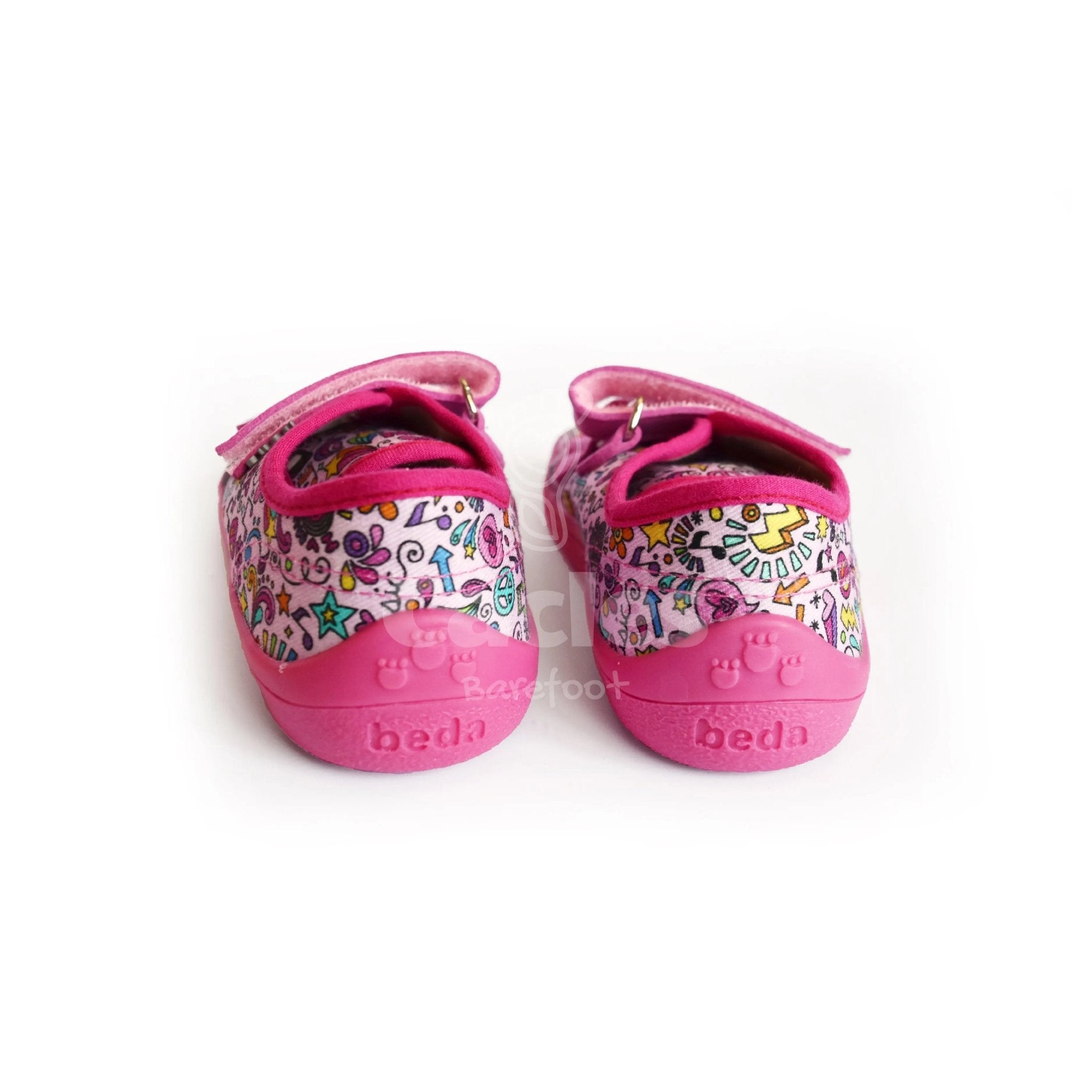 Beda - BFN 170040/TEX/W Music - Lonetas Barefoot infantiles rosas con estampado de música