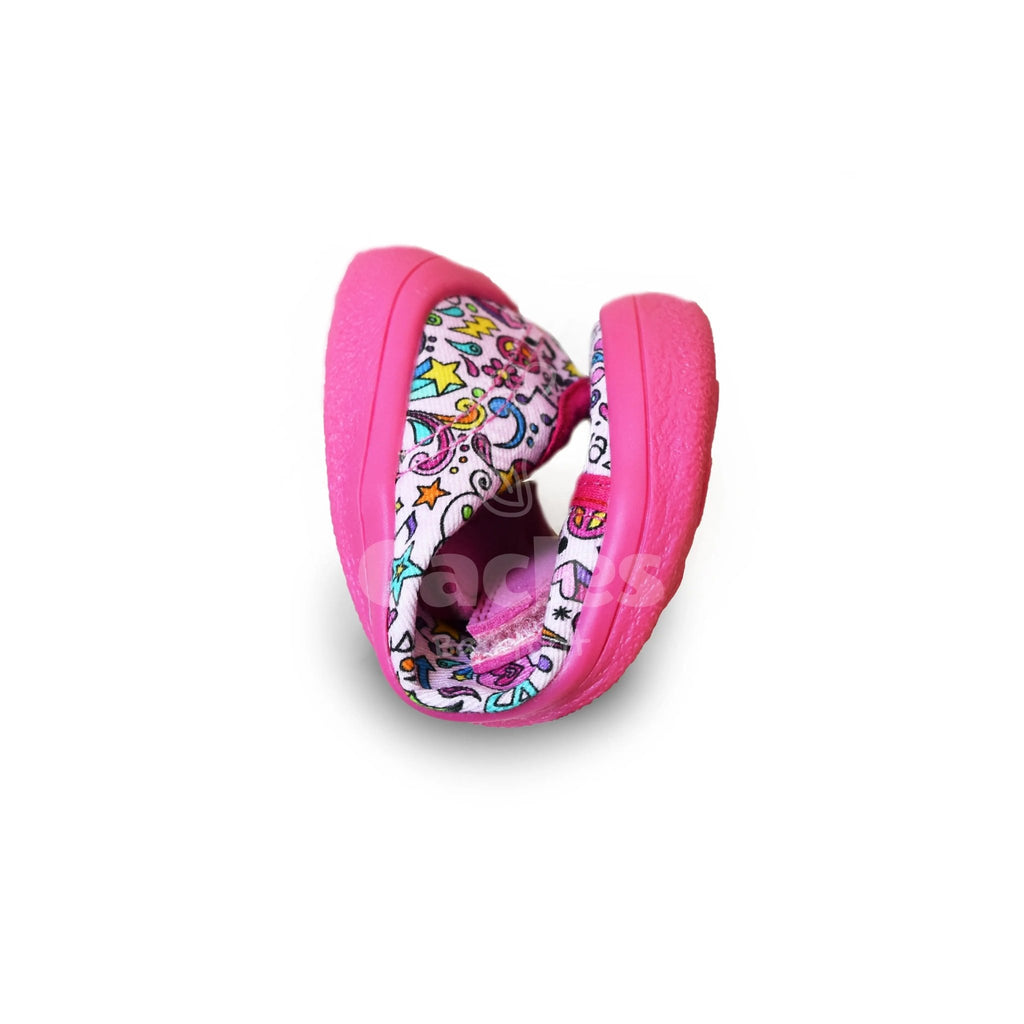 Beda - BFN 170040/TEX/W Music - Lonetas Barefoot infantiles rosas con estampado de música