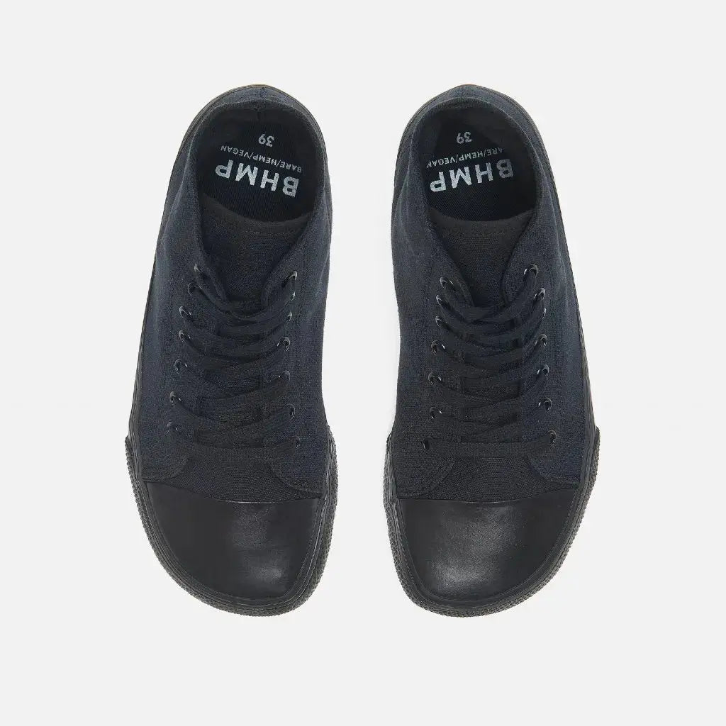 Bohempia - Orik 2.0 Black & Black - Deportivas barefoot de caña alta