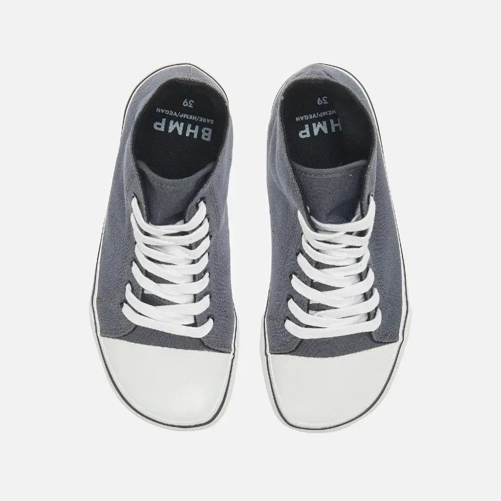 Bohempia - Orik 2.0 Dark Grey & White - Deportivas barefoot de caña alta