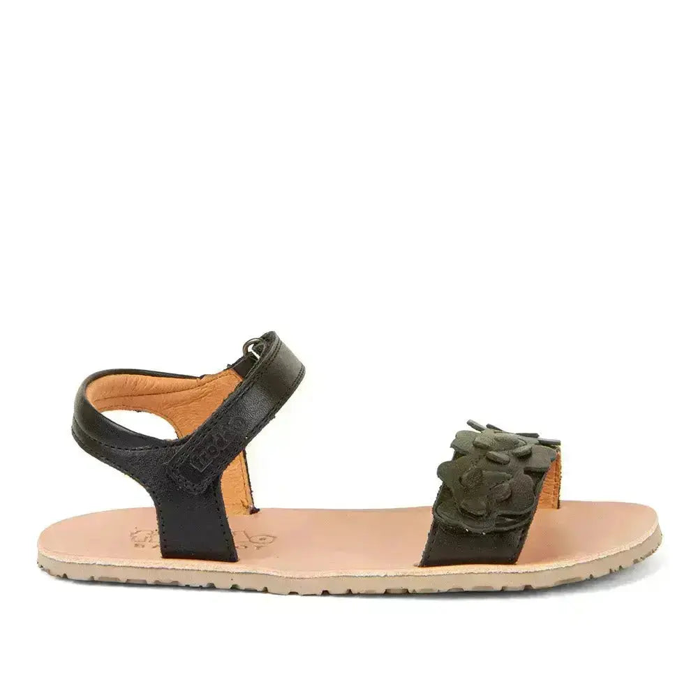 Froddo Barefoot - Sandalias Flexy Flowers Black - Sandalias respetuosas para niña y mujer negro