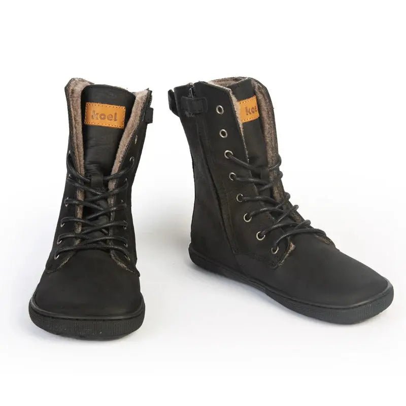 Koel - Faro Laine d'agneau Noir - Bottes barefoot chaudes