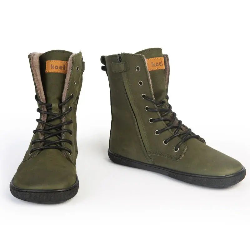 Koel - Faro Lambswool Khaki - Bottes barefoot chaudes