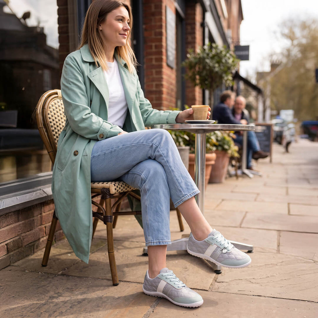 Leguano Nightstep Mint - Zapatillas Barefoot Casual Everyday para Mujer Gris Menta