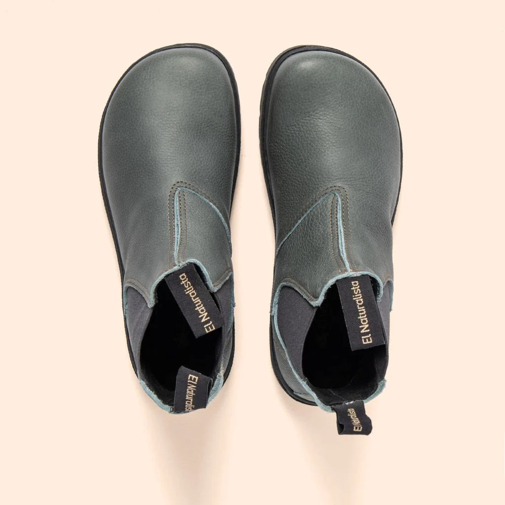 El Naturalista Nómada 5262A Alpine Grass Petrol - Botines Chelsea barefoot de mujer grises