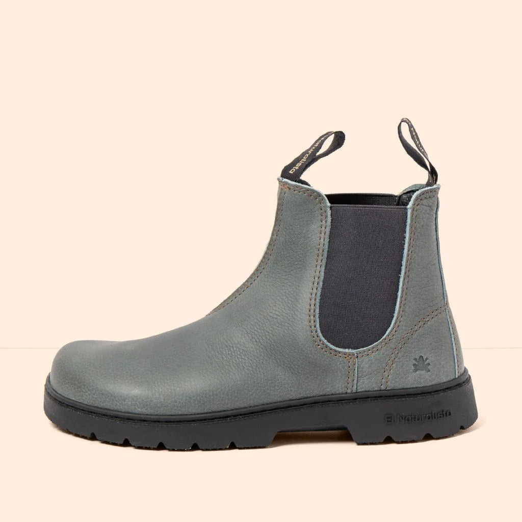 El Naturalista Nómada 5262A Alpine Grass Petrol - Botines Chelsea barefoot de mujer grises