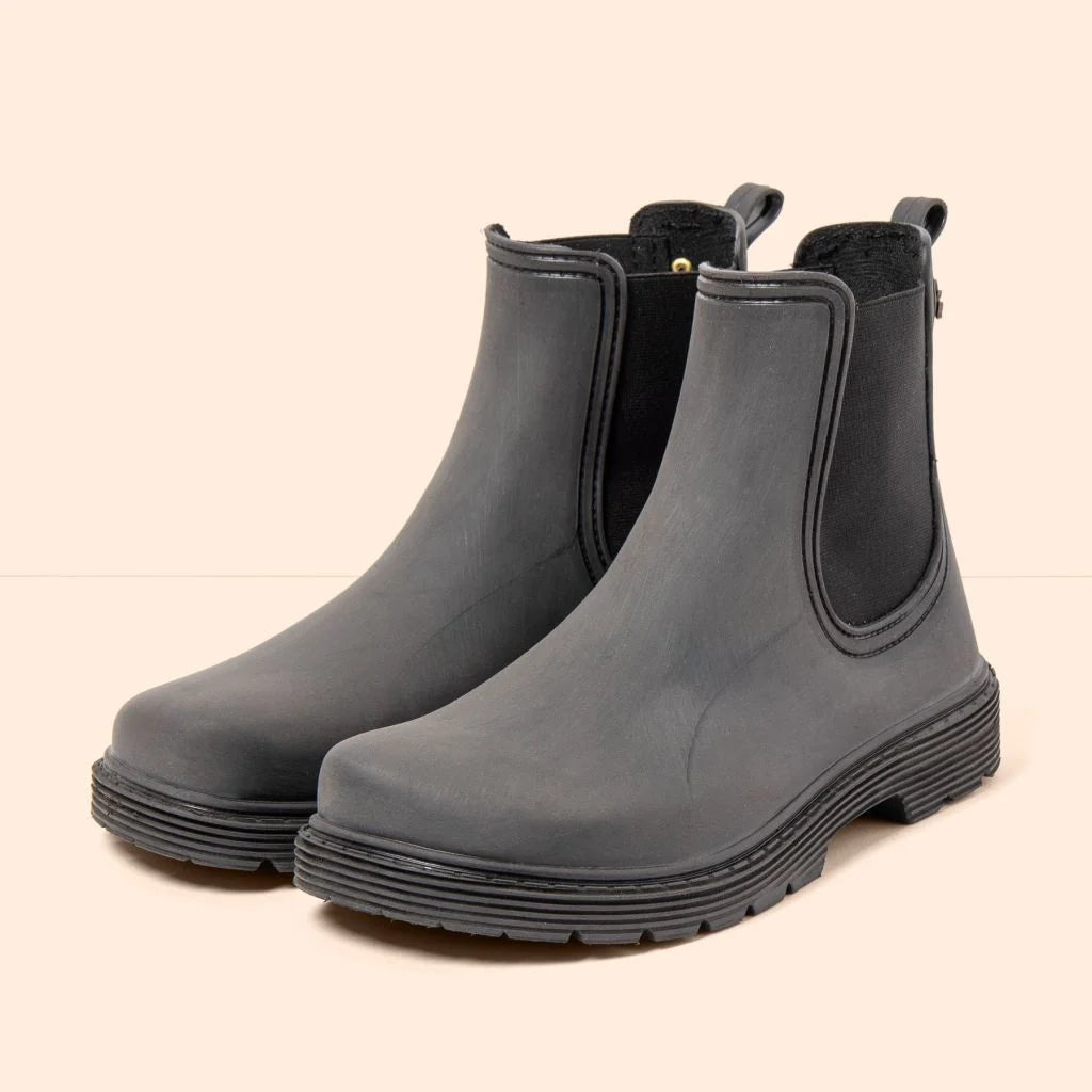 El Naturalista Chuva NA35 Rubber Black - Botines Chelsea barefoot para lluvia negros-Botas Chelsea-El Naturalista-Cacles Barefoot