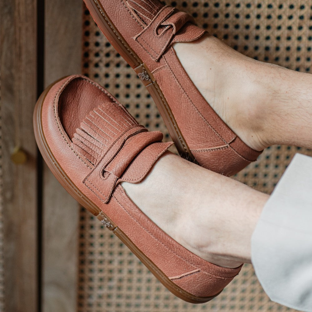 Magical Shoes Pienza Brick - Mocasines barefoot unisex rojos