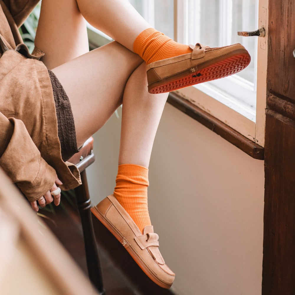 Magical Shoes Pienza Carrot Suede - Mocasines barefoot unisex camel