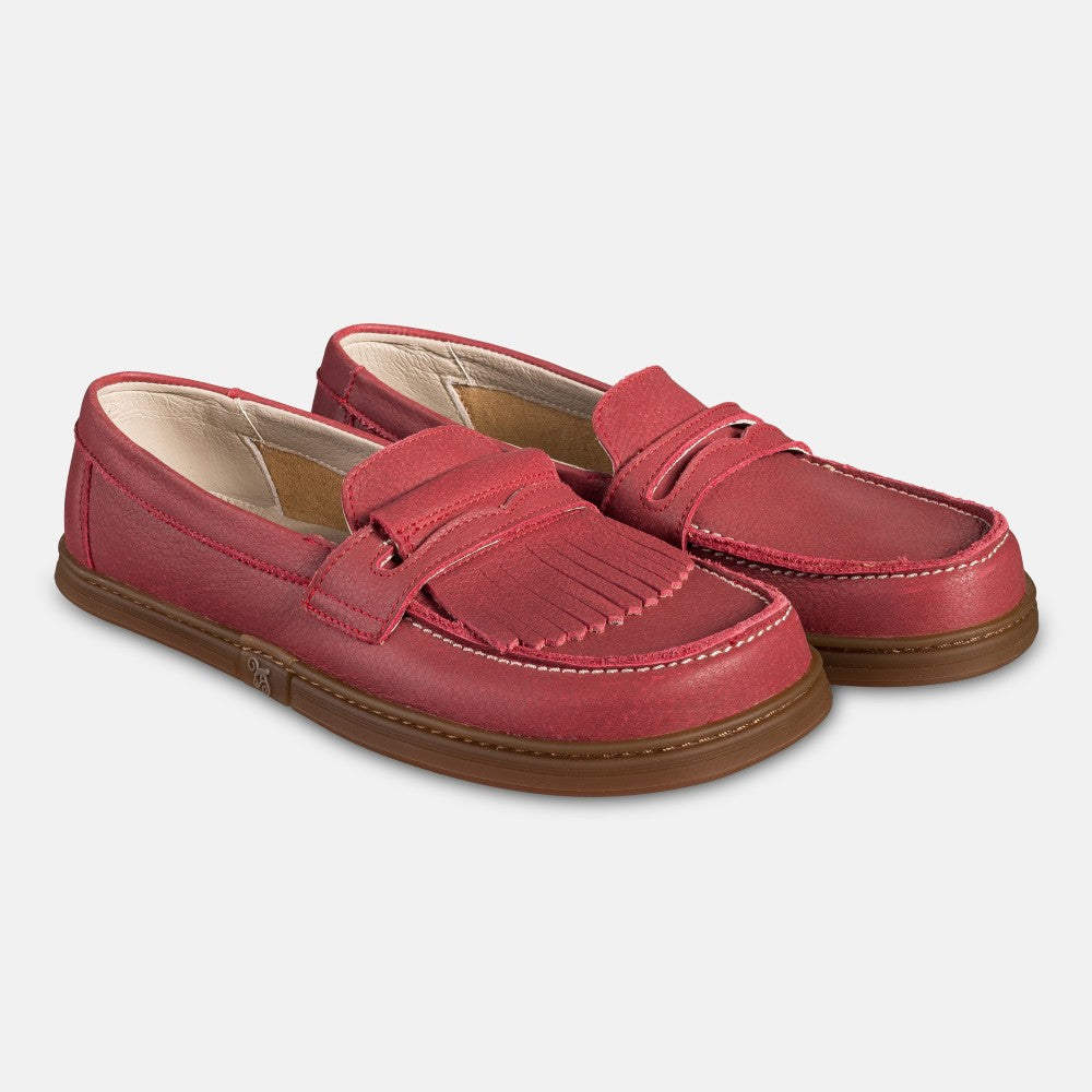 Magical Shoes Pienza Red - Mocasines barefoot unisex burdeos