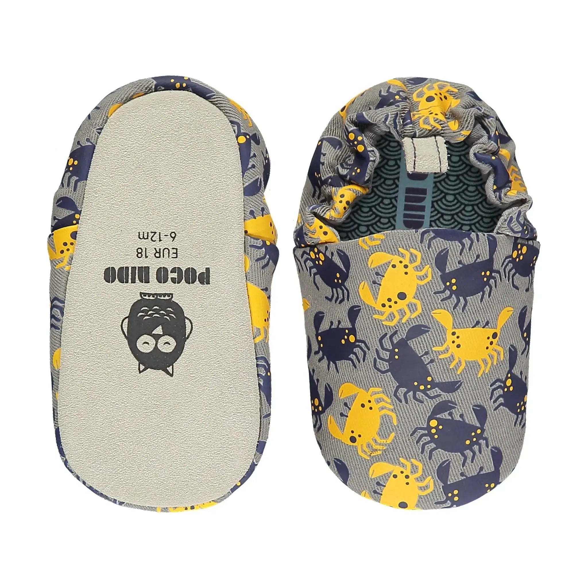 Poco Nido. Mini Shoes. Mangrove Crabs Grey Baby Shoes - mocs respetuosos de primeros pasos grises