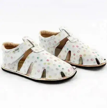 Tikki - Aranya Confetti - Sandalias Barefoot de Cuero infantiles blanco