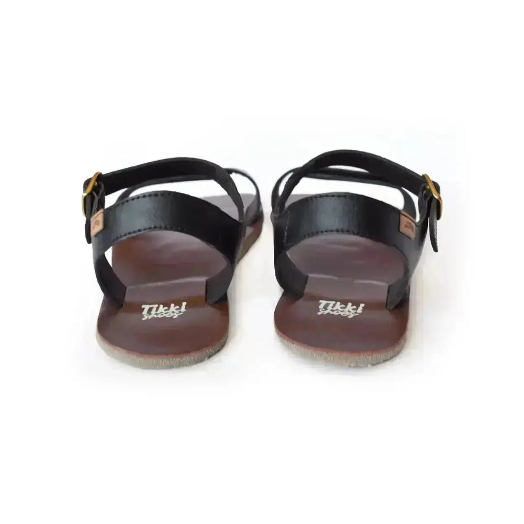 Tikki - Vibe Onyx - Sandalias barefoot Veganas negras para mujer
