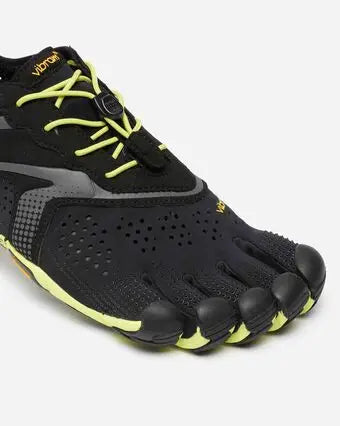 Vibram FiveFingers V-Run Black/Yellow - Zapatillas Barefoot de hombre para running y entrenamiento